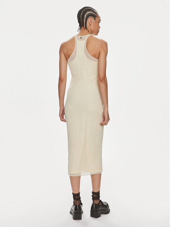 Patrizia Pepe Patrizia Pepe Koktejlové šaty 2A2735/K186-W362 Écru Slim Fit