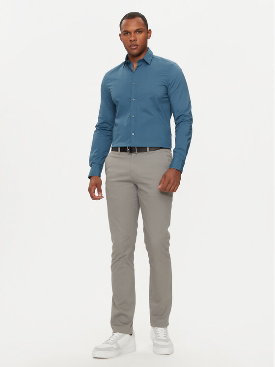 Sisley Sisley Särk 5CNX5QL19 Sinine Slim Fit