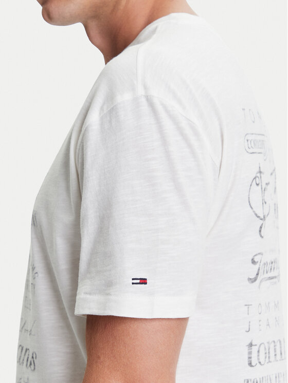 Tommy Jeans Tommy Jeans T-krekls Archive Logos DM0DM21584 Balts Relaxed Fit
