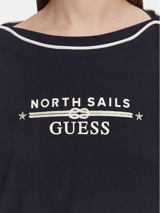 Guess Guess Marškinėliai W6YI58 K5317 Tamsiai mėlyna Regular Fit