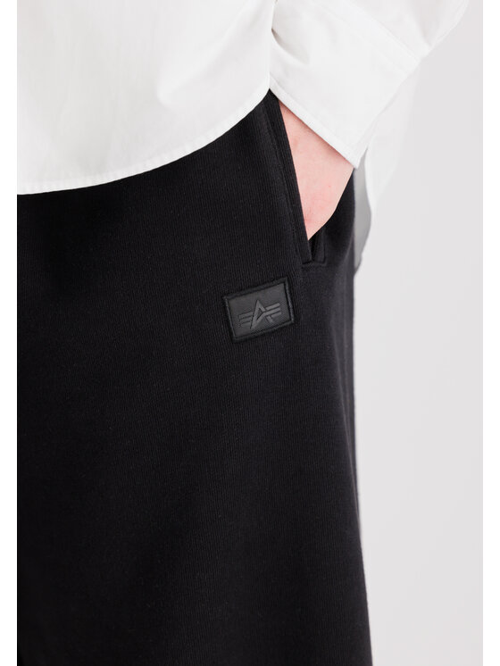 Alpha Industries Alpha Industries Joggery Alpha Essentials Rubber Logo Jogger Czarny Relaxed Fit
