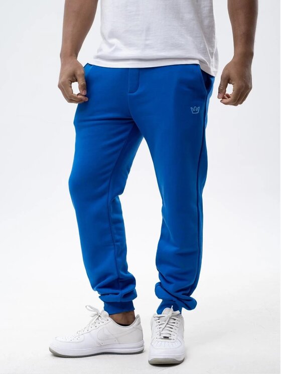 Jigga Wear Jigga Wear Spodnie dresowe Spodnie Dresowe Męskie Ciemne Niebieskie Jigga Wear Simple Crown M Niebieski Regular Fit