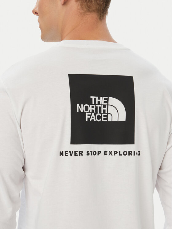 The North Face The North Face Majica z dolgimi rokavi Evolution Box Nse NF0A8B68 Bela Regular Fit