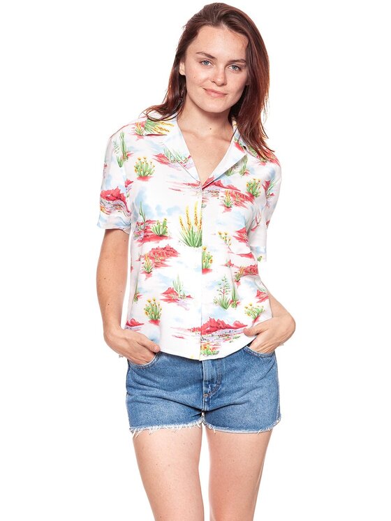 Wrangler Wrangler Koszula CUBAN SHIRT Zielony Loose Fit