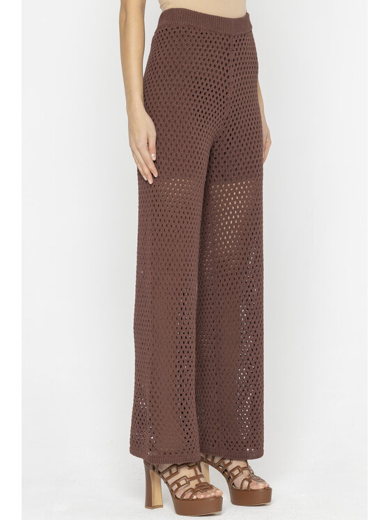 Deni Cler Milano Deni Cler Milano Spodnie dzianinowe T-DC-5237-E2-10-78-1 Brązowy Loose Leg