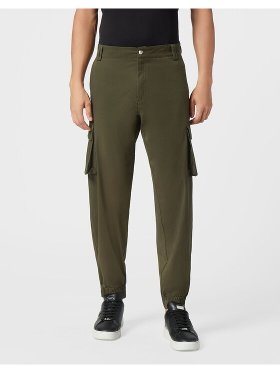 PHILIPP PLEIN PHILIPP PLEIN Spodnie cargo 11591 Zielony Cargo Fit