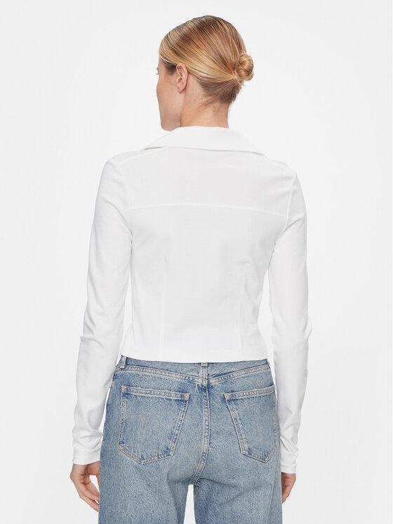 Calvin Klein Jeans Calvin Klein Jeans Bluse Polo Collar Milano Regular Top J20J222556 Weiß Regular Fit
