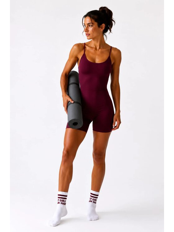 MANDRAGORA MANDRAGORA Body WU&S Bordowy Ahletic Fit