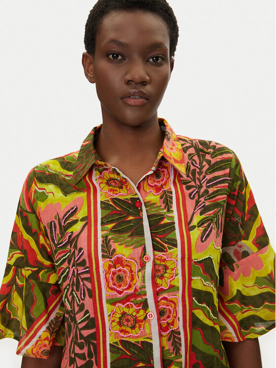 Iconique Iconique Рокля тип риза IC25-102 Цветен Relaxed Fit