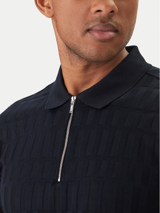 KARL LAGERFELD KARL LAGERFELD Тениска с яка и копчета 745008 562203 Тъмносин Regular Fit