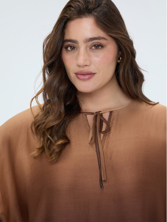 Fiorella Rubino Fiorella Rubino Bluzka 2031E000388N0V2 Brązowy A-Line Fit