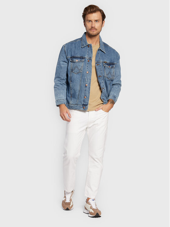 Wrangler Wrangler Kurtka jeansowa Authentic Mid W45979142 112324519 Niebieski Relaxed Fit