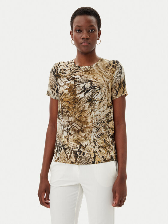 Marciano Guess Blúzka Blusa tatjana ss printed Hnedá Comfort Fit