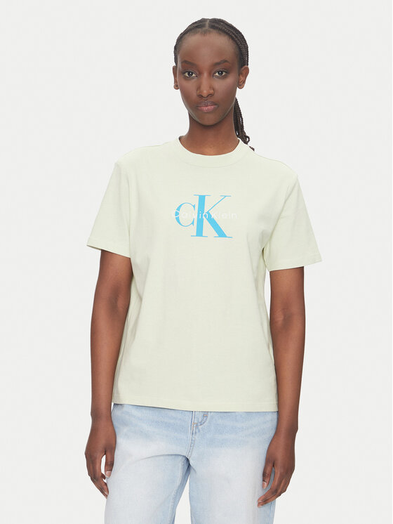 Calvin Klein Jeans Damski T-Shirt, rozmiar S, Beżowy, Hero LV047B865G
