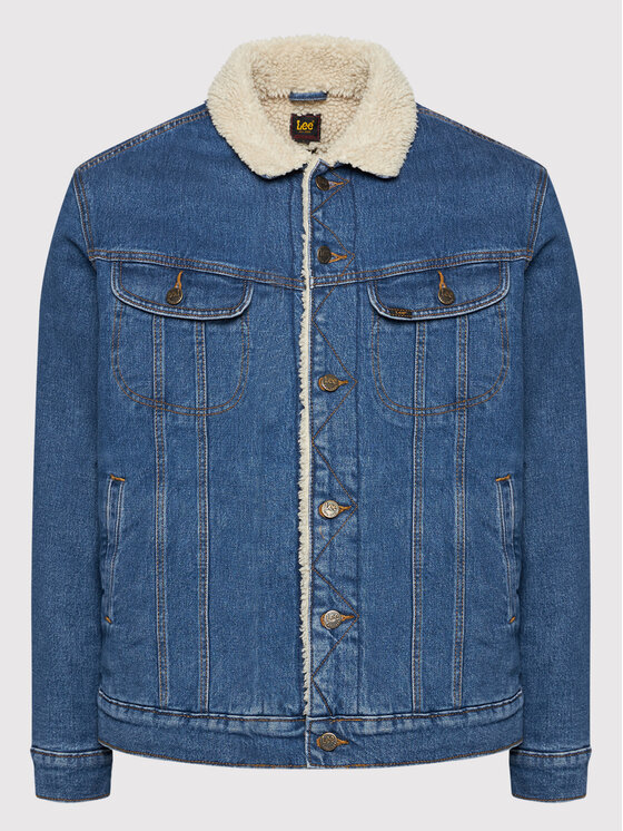 Lee Lee Kurtka jeansowa Sherpa L87AMWGV 112140960 Granatowy Regular Fit