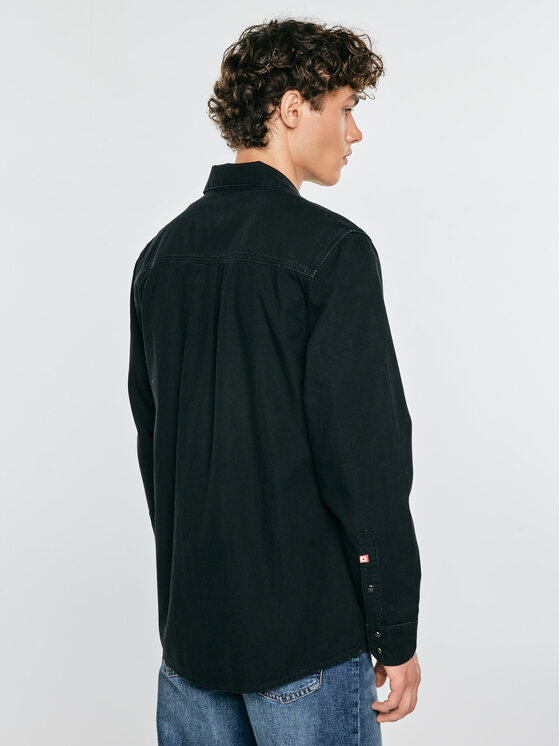 BIG STAR BIG STAR Koszula jeansowa WESTERN SHIRT Czarny Basic Fit