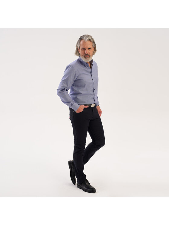 Willsoor Willsoor Koszula 42930sl Granatowy Slim Fit