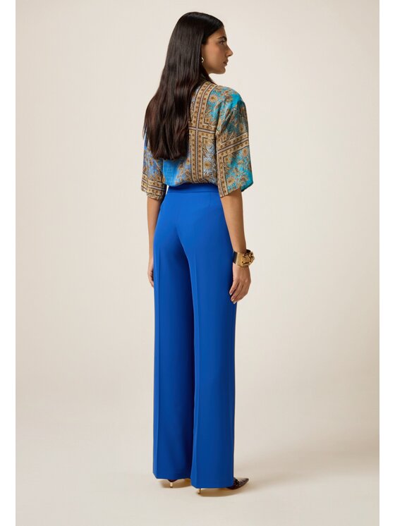 Oltre Oltre Pantaloni di tessuto P074R008998N024 Blu Baggy Fit