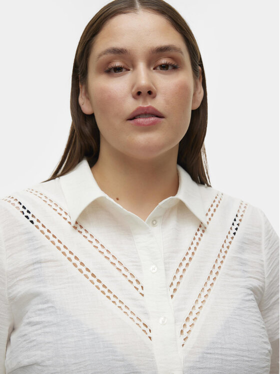 Vero Moda Curve Vero Moda Curve Φόρεμα πουκάμισο Chris 10301894 Λευκό Regular Fit