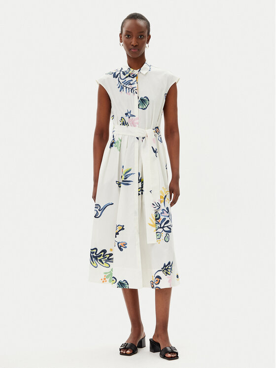 Marella Marella Krekla kleita Pier 2513221372200 Balts Regular Fit