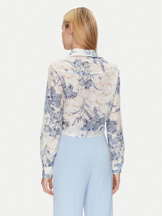 Guess Guess Cămașă W5GH03 WH4K2 Alb Regular Fit