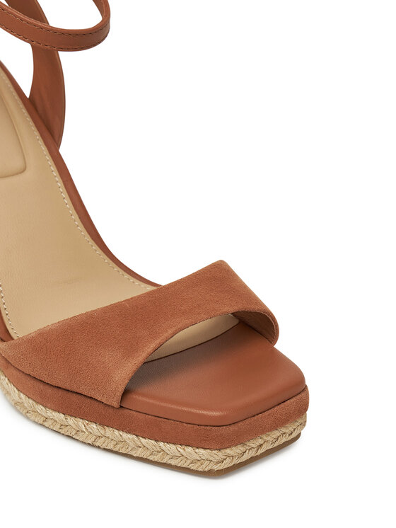 Tommy Hilfiger Tommy Hilfiger Espadrilles Leather & Suede High Wedge Espad FW0FW08803 Barna