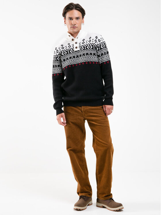 BIG STAR BIG STAR Sweter KRISTOF_906_160 Czarny Basic Fit
