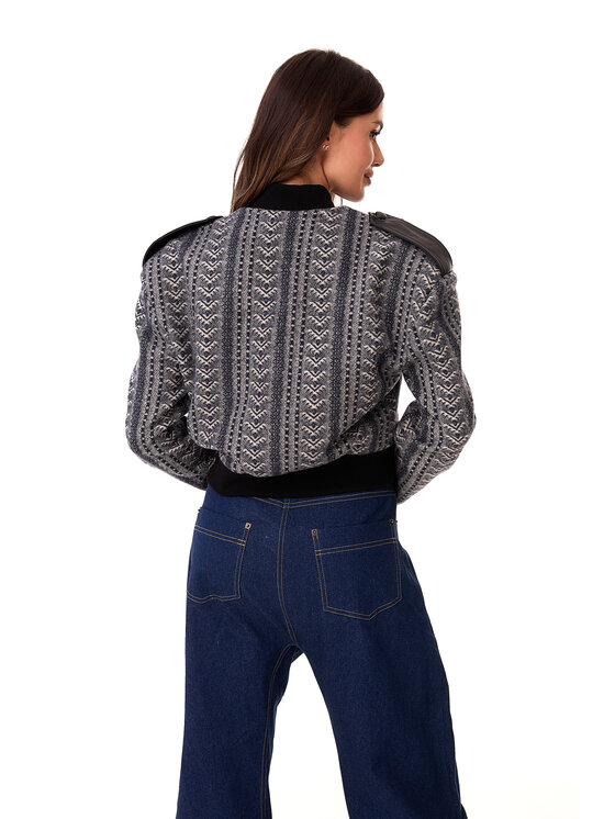 MANDRAGORA MANDRAGORA Kurtka bomber Ira Granatowy Casual Fit