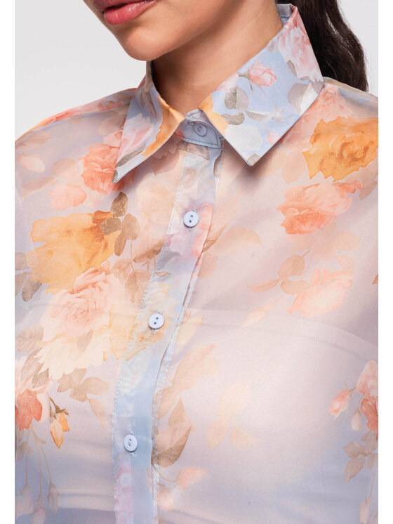 Ombre Ombre Koszula OW-SH-E0028 Niebieski Oversize
