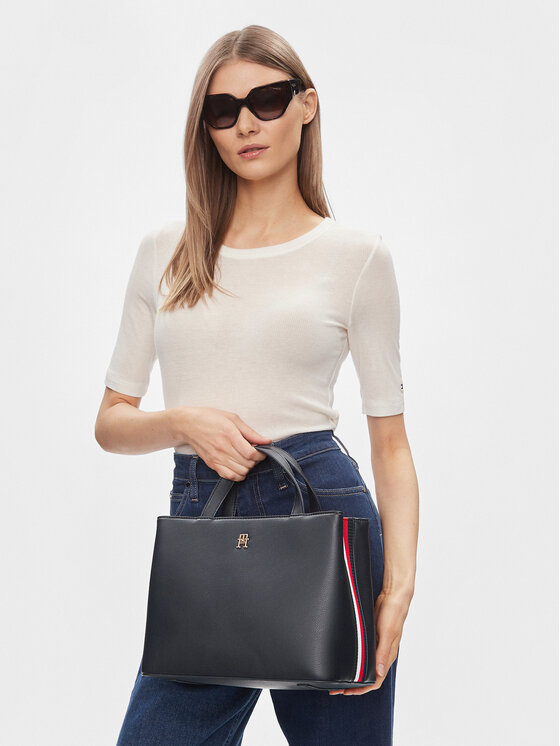 Tommy Hilfiger Handtasche Th Essential Sc Satchel Corp AW0AW16075 