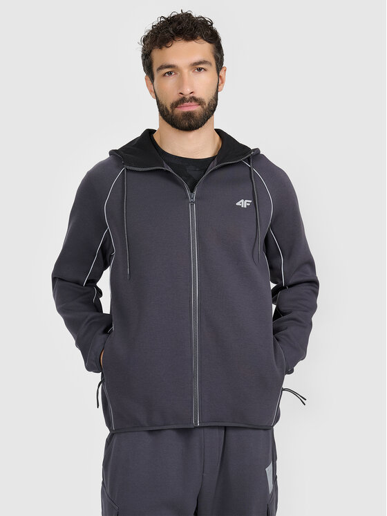 4F 4F Bluza BRIGHT TRACK Szary ciemny Regular Fit