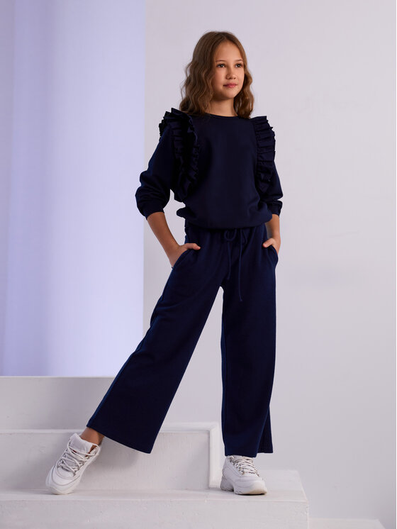 SLY SLY Bluza 4S-117B Granatowy Comfortable Fit