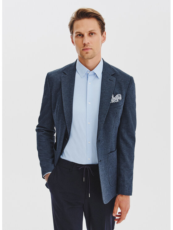 Pako Lorente Pako Lorente Marynarka P25WF-3X-014 Granatowy Slim Fit