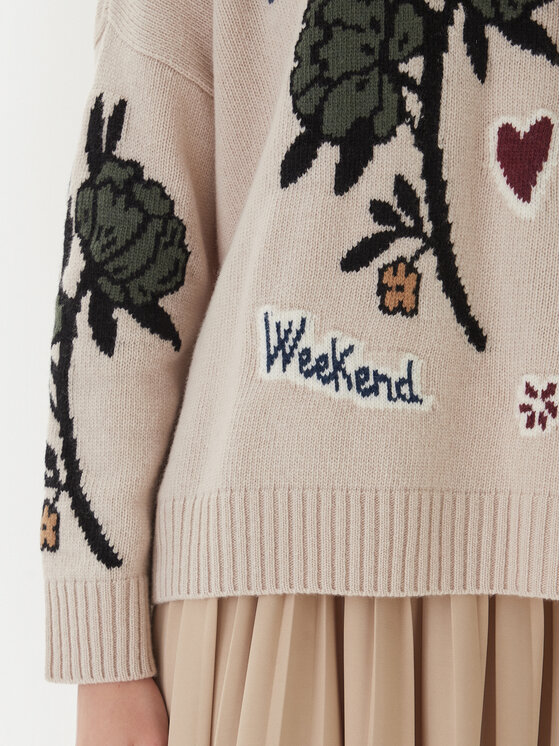 Weekend Max Mara Weekend Max Mara Pulover Pavidi 2525366262 Écru Oversize