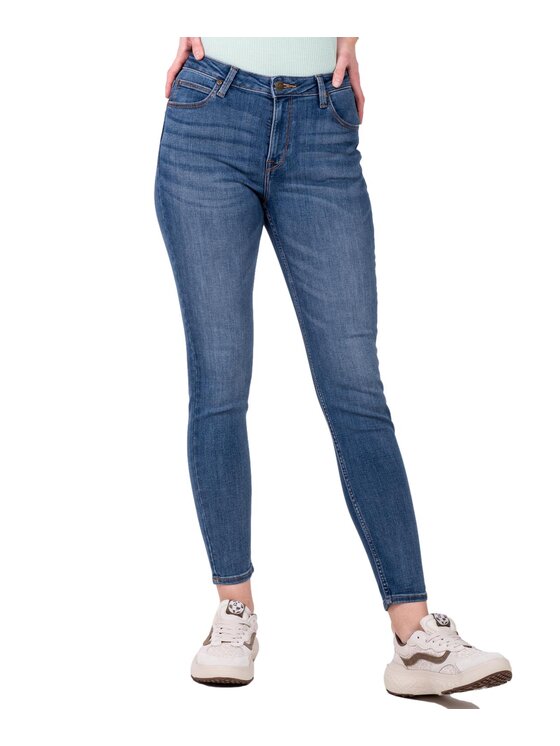 Lee Lee Jeansy Scarlett High Niebieski Slim Leg