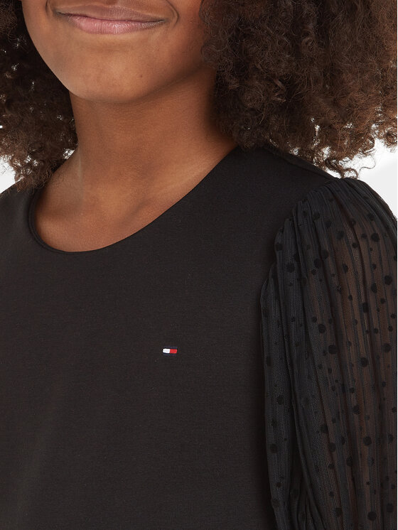 Tommy Hilfiger Tommy Hilfiger Rochie de zi KG0KG07671 Negru Regular Fit