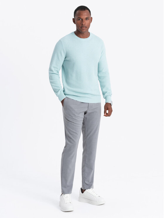 Ombre Ombre Sweter OM-SWSW-0142 Zielony Regular Fit