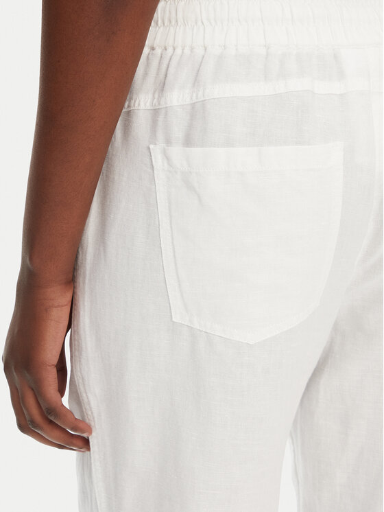 Olsen Olsen Kalhoty z materiálu 14002404 Bílá Regular Fit