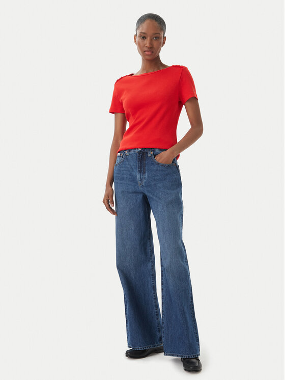 Tommy Hilfiger Tommy Hilfiger Tricou WW0WW49250 Roșu Slim Fit