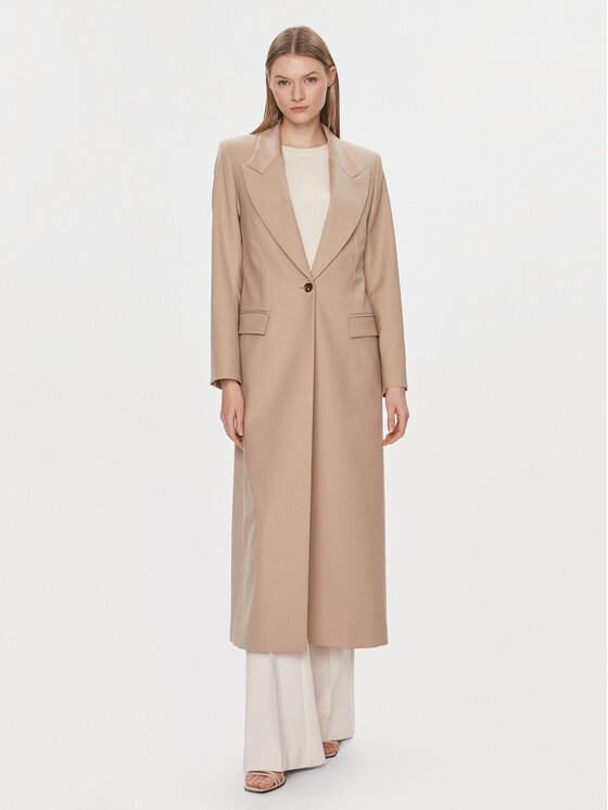 IVY OAK IVY OAK Vilnonis paltas Jil Sue IO119088 Smėlio Regular Fit