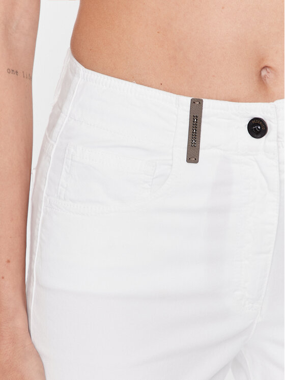 Peserico Peserico Hlače P04977T3 Bijela Regular Fit