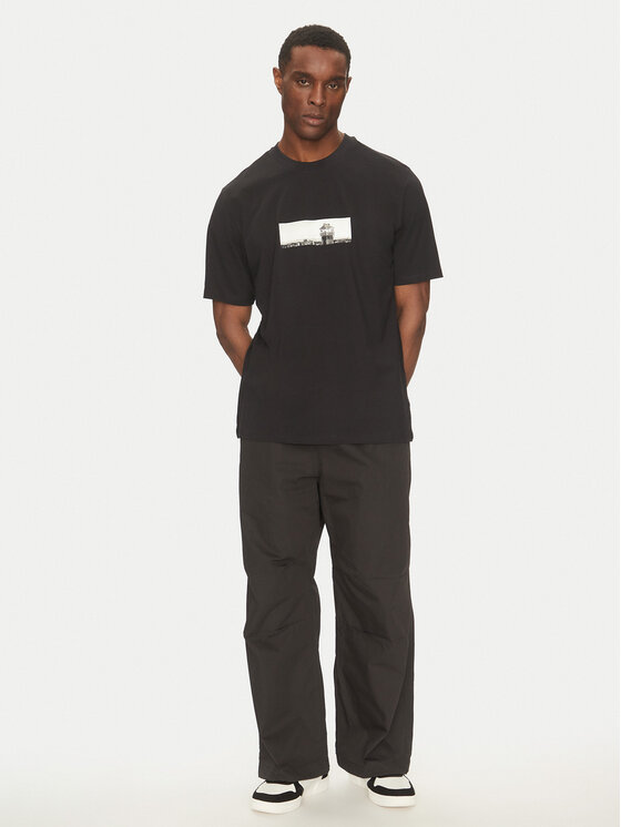 Jack&Jones Jack&Jones Тишърт Pacer Photo 12273775 Черен Relaxed Fit