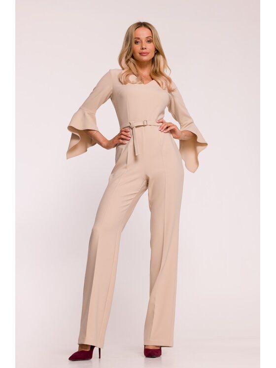 Stylove Stylove Kombinezon S416 Beżowy A-Line Fit