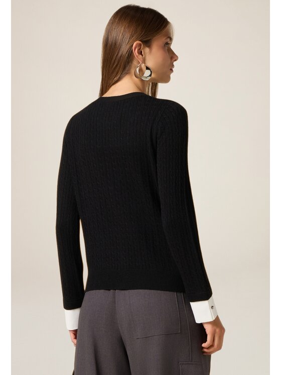 Oltre Oltre Cardigan M332J005072N033 Nero Slim Fit