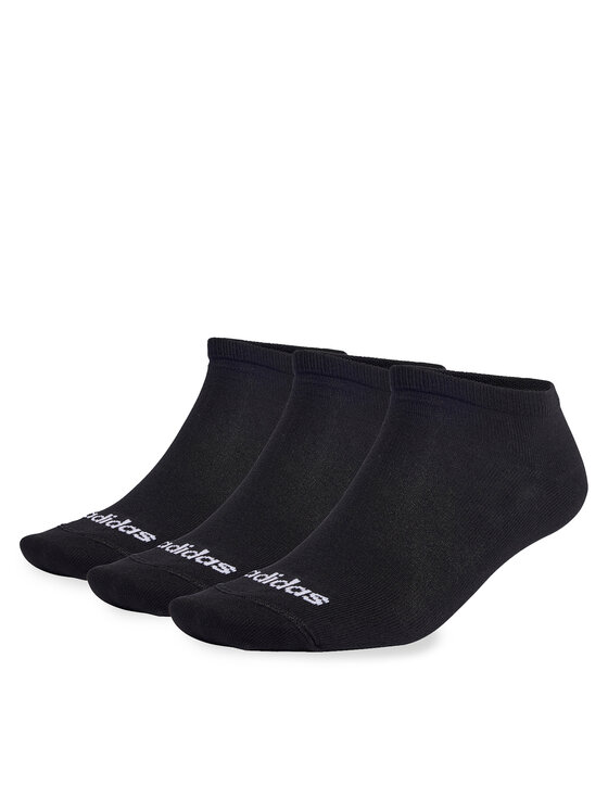 Șosete Scurte Unisex adidas Thin Linear Low-Cut Socks 3 Pairs IC1299 black/white