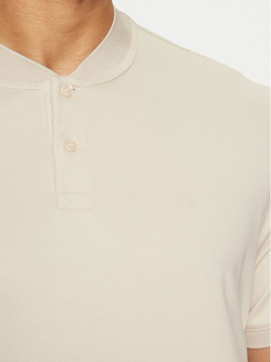 Calvin Klein Calvin Klein Тениска с яка и копчета K10K111201 Бежов Regular Fit