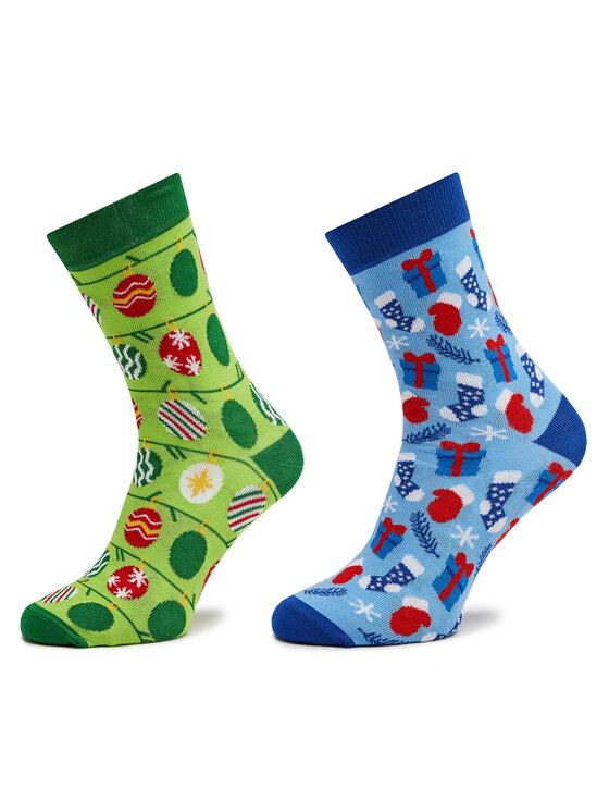 Set de 2 perechi de șosete lungi unisex Rainbow Socks Xmas Socks Balls Adult Gifts Pak 2 Colorat