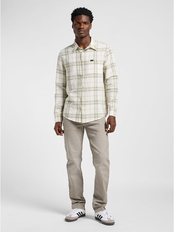 Lee Lee Koszula 112363903 Zielony Regular Fit