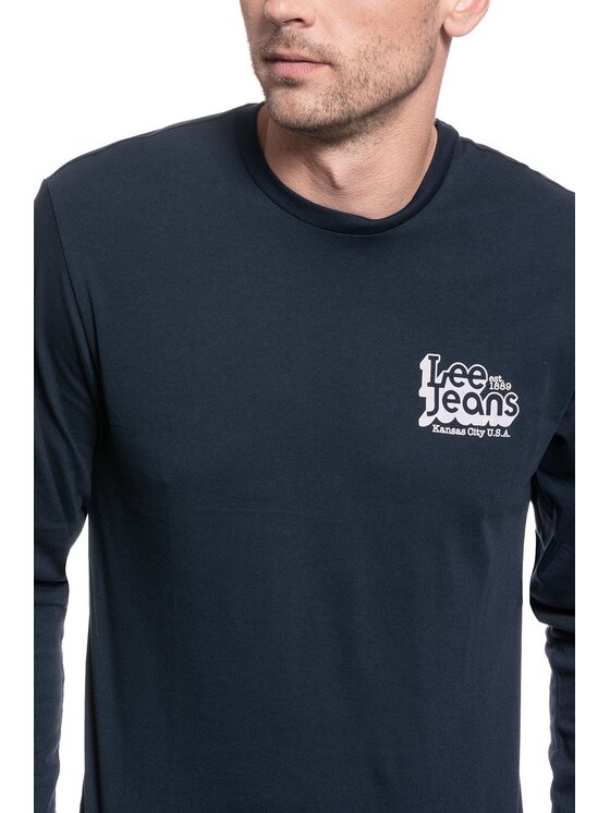 Lee Lee T-shirt LS 70SLOGO TEE Blu Regular Fit