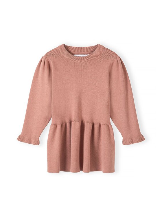 minoti minoti Sukienka dzianinowa 32KNIT107 Miedziany Regular Fit
